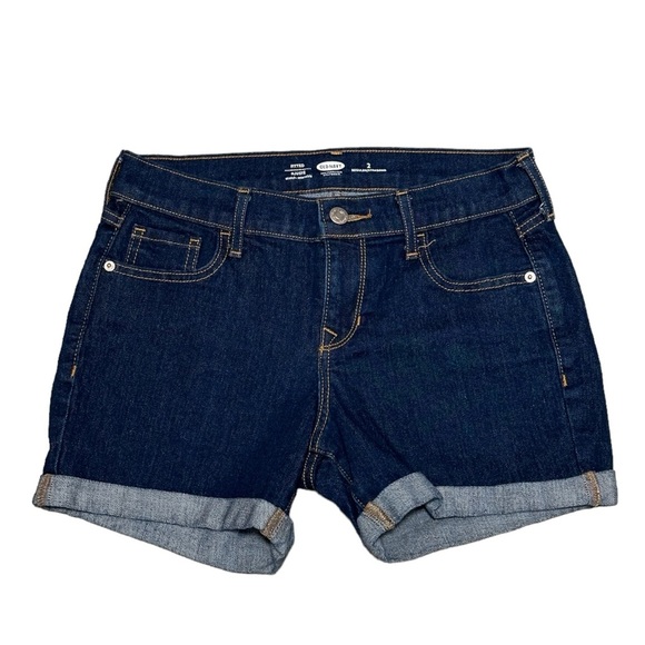 Women's Old Navy 2 Small Shorts Jeans Denim Navy Blue Regular Rolled Stretch - Picture 3 of 8
